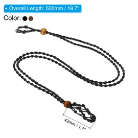 PATIKIL Collar Cable Vacío Piedra Soporte, 2 Paquete Cristal Jaula Collar Soporte Ajustable Cuarzo Colgante Piedra Soportes para Joyas Fabricación, Negro Marrón