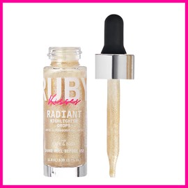 Ruby Kisses Radiant Drops, Iluminador Líquido Brillante, Iluminador Suave Para Rostro Y Cuerpo, Brillo Natural Y Luminoso Para La Piel (Champán)