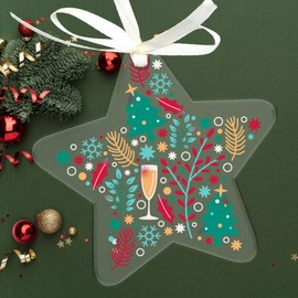 Uniqicon 25Pcs Clear Star, Acrylic Christmas Ornaments, Star Baubles For Crafting, 3mm 1/8 Inch Extra Thick Star Acrylic For DIY Keychains, Wedding Favors, Christmas Ornaments