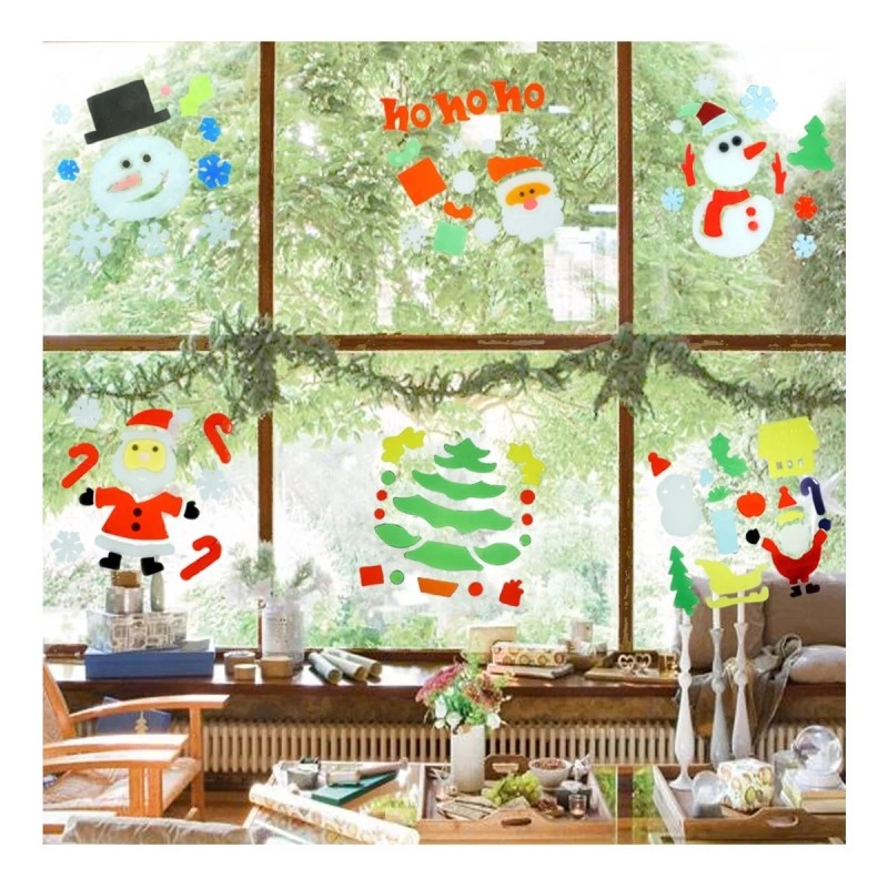 Jands Pegatinas De Gel Navideñas 18 Cm Adornos Navideños 2pz