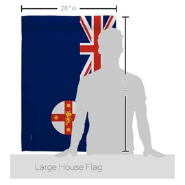 States of Australia New South Wales House Flag - Dowel Set Regional Territory Tony Couch Sydney Oceania Country Particular Area - Banner Small Garden Yard Gift Double-Sided Made in USA 28 X 40