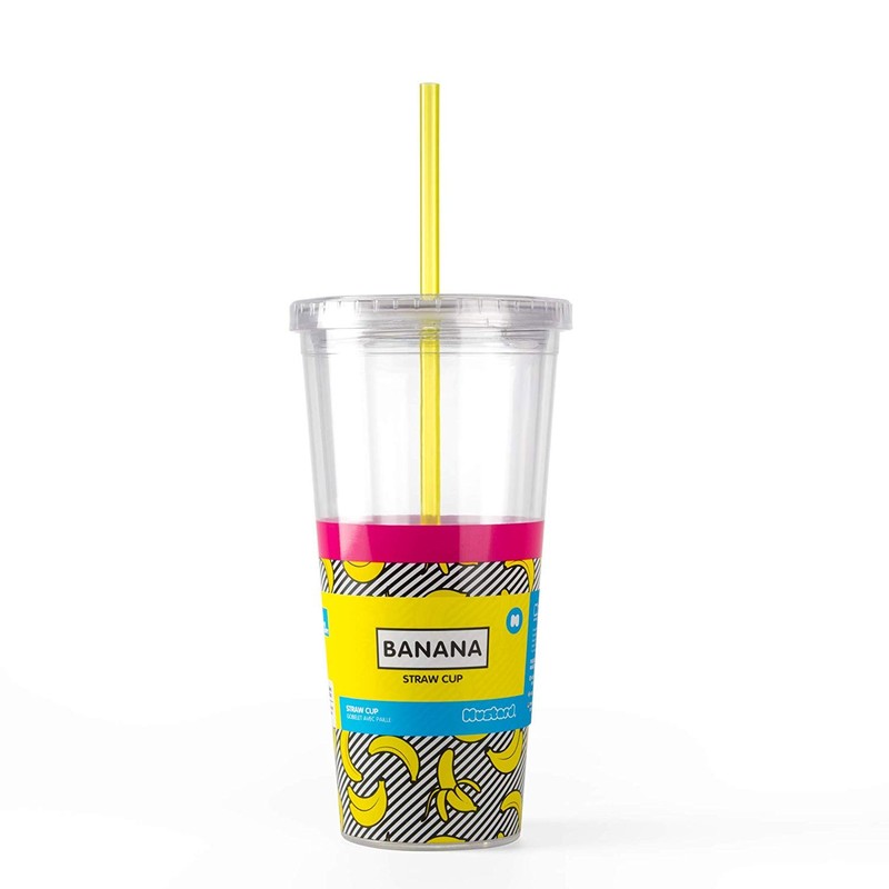 Mustard M12042 plátano - Taza de paja de doble pared,