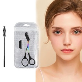 Eyebrow Scissors, Non-Slip Eyebrow Scissors with Comb and Brush, Eyebrow Trimmer Scissor, Eyebrow Trimmer for Women, Eye Brow Razors Eyebrow Cutter Eye Brow Shaper Trimming Scissors Makeup Tool