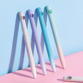 MOZXIRZ 4 Pcs Cute Rotatable Pens Love Heart Gel Pens Black Ink Pens 0.5mm Fine Point Smooth Writing Pens Aesthetic Gel Pens Office School Supplies Women Girls Boys Men (4Pcs Heart)