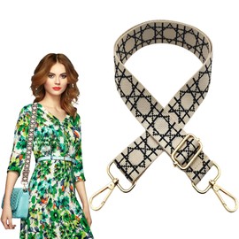 Traziewell Bag Straps with Gold Hardware Shoulder Strap for Bag Crossbody Wide Straps Adjustable Handbags Replacement Belts with Embroidery Pattern JD001011