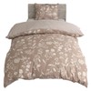 Merry Night MN12154-93 Duvet Cover, Botanical/Gingham Check, Brown, Single Long,