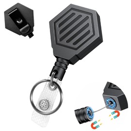YBHWOGI Reel Keychain, Key Reel, Multi-functional, Extendable, Magnetic Name Tag Holder, Extendable Keychain, Clip-type, High Loading, Durable, Anti-Lost, For Office, School, Camping, Hiking, Outdoor