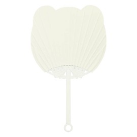 Animal Fan, White, Plain, 2 Pieces, Height 13.8 x Width 8.1 inches (350 mm) x Width 8.1 inches (208 mm) (including handle) Dogs Cats Panda Bear