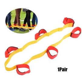 Alomejor Banda de piernas El¨¢Stico Juego de Trabajo en Equipo al Aire Libre Juego Caminata Correa para Atar Equipo de Trabajo en Equipo Fiesta Grupo Juego para ni?os Adultos(6 People Belt)