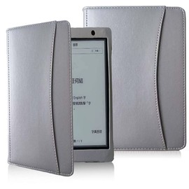 AFesar Pocket Case for Kobo Aura One 7.8" 2016 Release Model N709 - Premium PU Leather Protective Folio Cover with Auto Sleep/Wake for Kobo Aura One eReader Case (Silver)