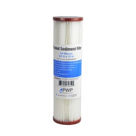 Pleated Poly Sediment Water Filter Cartridge Standard 2.5x10" 50 Micron 25 Pack