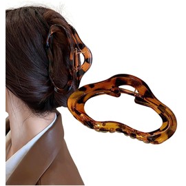 Herbeluemily Hair Claw, Hair Clip, Hairpin, Simple, Korean Hair Claw, Mat, Large, Tortoise Shell