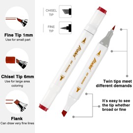 Alcohol Brush Marker,48 Colors Dual Tip Marker Pen for Adult Kid Colouring,Highlighter Markers Art Set for Kids Teachers Office & School Supplies