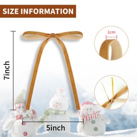 30Pcs Christmas Velvet Bows, Vintage Style Velvet Ribbon Bows for Christmas Tree, Gift Wrapping, Wreaths, Garlands, Wedding, Party, Home Decor,5x7 Inches (Khaki)