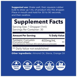 NANO TURMERIC CURCUMIN | Highly Bioavailable Nano Particles | Rapid Absorption | Organic Vegan Non-GMO Curcuma Longa | Supports Joints, Digestive, Liver & Heart Health | Easy to use, 30 ml per bottle.