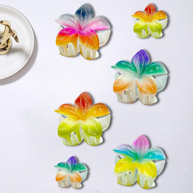 QZKJQDD Pack of 6 Flower Hair Clips, Three Colours Hair