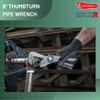 Footprint Adjustable Pipe Wrench - 9 Inch Heavy Duty Strong