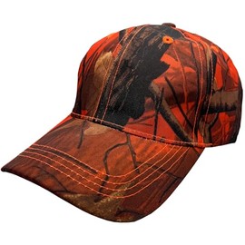 Black Duck Brand Camouflage Hat with Hardwood Pattern, 5 Colors to Choose from (Orange Camo)