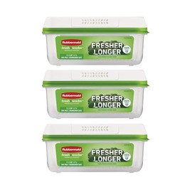 Rubbermaid FreshWorks Produce Saver, Large Storage Containers With Lids, Pack of 3, 6-Piece Set