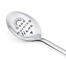 Nana Gifts for Women Grandma Birthday Christmas Gifts Spoon from Grandchildren, Nana's Christmas Engraved Coffee Spoon Presents for Nennie Nana, Best Nana Retirement Gifts for Women Gigi