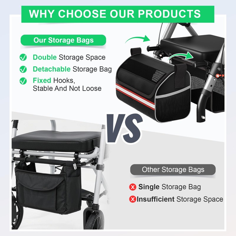 Matinal Walkers for Seniors, Rollator Walker with Seat, Walkers for