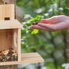 Relaxdays 1 x Wooden Squirrel Feeder Kit 2 Entrance &