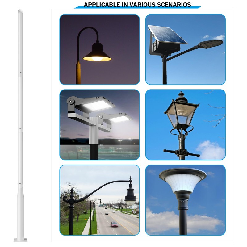 Street Light Pole 13Ft for Outdoor Lighting, Solar Street Light