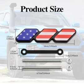 TRD Grille Decor Badge, 3-Color Upgrade Emblem, Grille Insert Trims, Tri-Color Grille Badge Emblem Car Decoration Accessories Fit for Tacoma 4Runner Tundra Sequoia Rav4 Highlander (Colored)