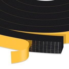 Trisiki Window Insulation Weather Stripping, High Density Insulation Tape for Door, Soundproof Weatherproof Door Weather Stripping, Adhesive Foam Gasket Tape, Anti-Vibration(1/2 in x 1/2 in x 13Ft)