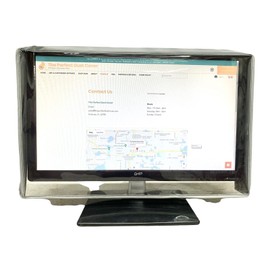 Perfect Dust Cover, White VINYL Cover WITH CLEAR FRONT Compatible with 24-inch LED / LCD Monitors, Anti Static and Waterproof Monitor Cover Dimensions 23''W x 3''D x 16''H by Perfect Dust Cover LLC