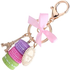 Naroote Charms para Bolsas, Colorido Lindo Aleación Macaroon Llaveros Charms Bag Charms Llaveros Aesthetic para Bolsas De Mujer Llavero con Dije para Mujer Torre Eiffel Llavero Encanto