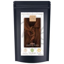 Professional Plant Hair Colour In Various Colours 'Warm Chestnut Brown' Set Incl. Gloves, Cap, Shampoo Without Chemicals, Hair Colour by Thats Me Organic®, The Natural Hairdresser (Warm Chestnut