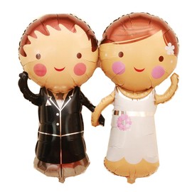 Ximkee 2pcs Large Helium Foil Inflatable Balloons for Wedding, Birthday, Engagement, Valentine's Day - Oval, Plastic, Includes Ribbon - Male Gift