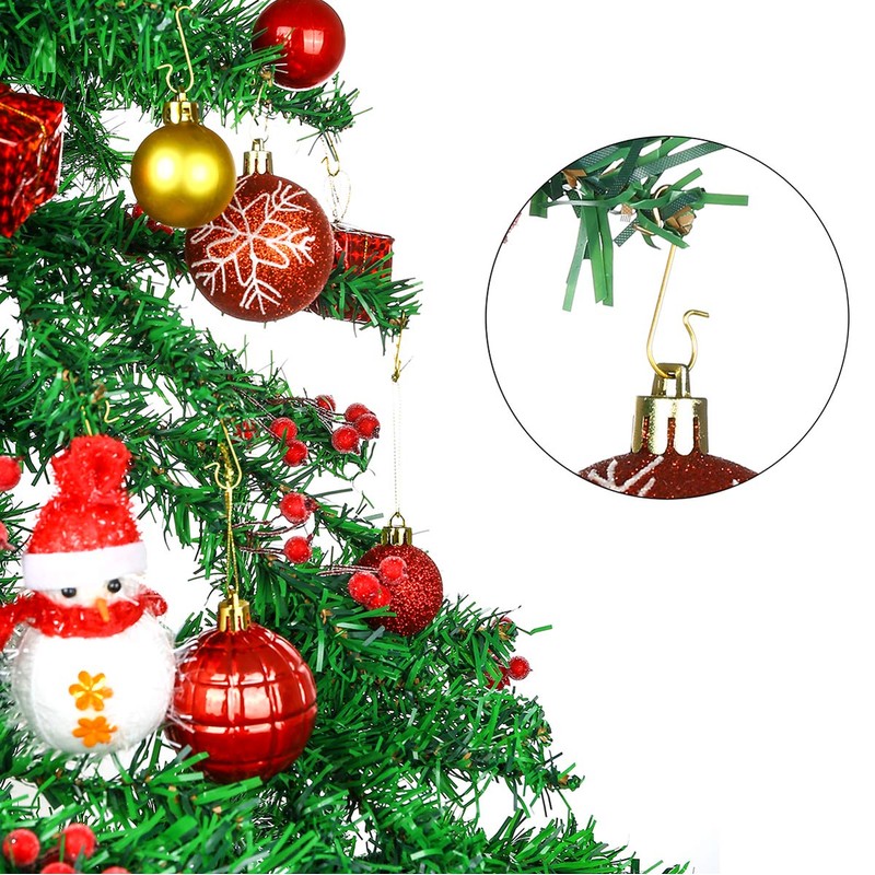 Melliex Pack of 120 Bauble Hangers, Christmas Tree Hooks, Gold,