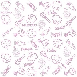 100 Hojas de Papel Grado Alimenticio Medida 30X30 cm Diseño de Reposteria