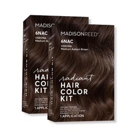 Madison Reed Madison Reed Radiant Hair Color Kit, Medium Chocolate Brown for 100% Gray Coverage, Ammonia-Free, 6NAC Verona Brown, Permanent Hair Dye, Pack of 2