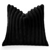 Sungeek Set of 1 Black Faux Rabbit Fur Cushion Cover