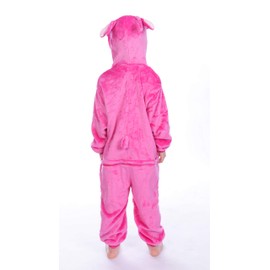 FunnyCos Unisex Kids Hooded Animal Onesie Supersoft Flannel Costume Pajamas Fancy Dress Playsuit Jumpsuit Hot Pink Stitch 140