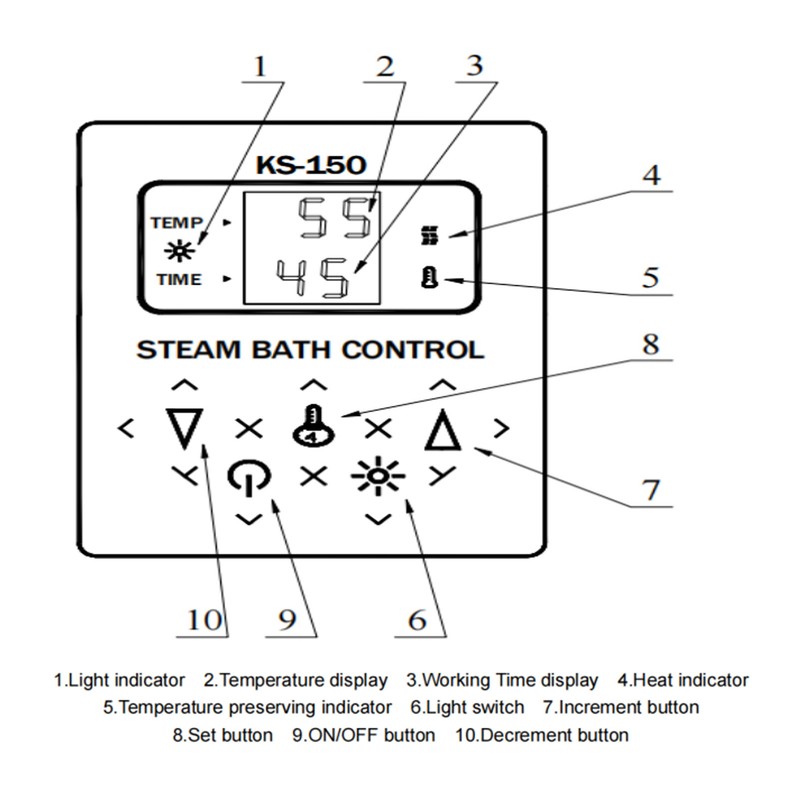 Sauna Control Panel Digital Display Sauna Heater Touch Screen Controller