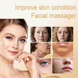 Smbrige Face Massager Tool 4 Color Modes Red Light Therapy for Face Neck Skin Care at Home ，Gua Sha Facial Tools, White