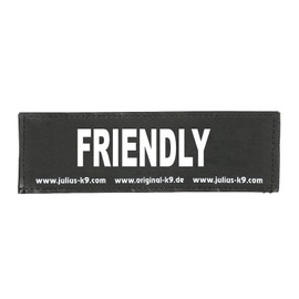 Interchangeable Patches, 1 pair, FRIENDLY, Size: Large, Black