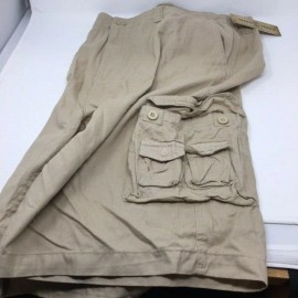 TREES TRAILS NEW 100% COTTON TWILL 8-POCKET Cargo Shorts, STONE COLOR - WAIST 36" - FREE SHIP