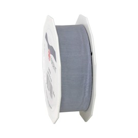 PRÄSENT C.E. Pattberg Sheer Organza Ribbon, Sterling Silver, 25 m Gift Wrapping Ribbon, 25 mm Width, Accessories for Decorating & Crafts, Decorative Ribbon