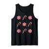 Candy Cane Peppermint Candy Christmas Tank Top