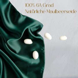 ZIMASILK 100% Silk Pillowcase for Hair and Skin, Double-Sided 19 Momme Pure Mulberry Silk Pillowcase with Zip, 1 Piece, 40 x 80 cm, Black-Green