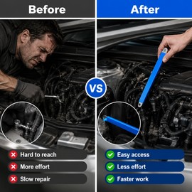 Zero Offset Extension Wrench for Tight Spaces – Steel Ratchet Extender Tool for Motorcycle, Auto & Home Repair