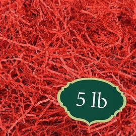 Arcadia Garden Products 5 lbs - Red Crinkle Shredded Color Paper Filler Box Stuffing for Gift Wrapping & Crafts, Basket Filling, Confetti, Packaging & Shipping - RPC05RD