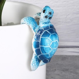 SXoonKing Sea Turtle Figurines Plant Decorations for Pots, Tortoise Plant Pot Decor, Hanging Resin Turtle Decor Planter Decorations for Bonsai Succulents Aquariums, Creative Gifts for Plant Lovers