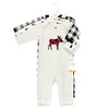 Hudson Baby Unisex Baby Cotton Coveralls Moose, 0-3 Months