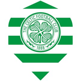 FOCO Offically Licenced Celtic Football Club 100 Micron Standard Shape Dart Flights, Striped, 3 Sets of 3 Flights (F3918)